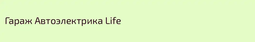 Гараж Автоэлектрика Life
